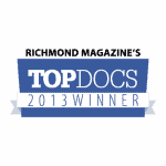 Dr. Mitchell Waskin's badge for his win of Richmond Magazine's Top Docs of 2013